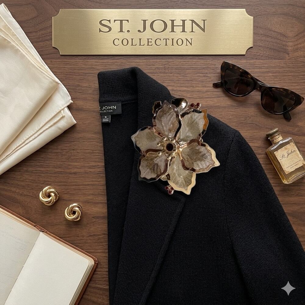 St. John Collection Silver-Tone Mesh Knot Brooch